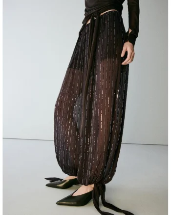 Pantaloni harem cu paiete, Maro inchis