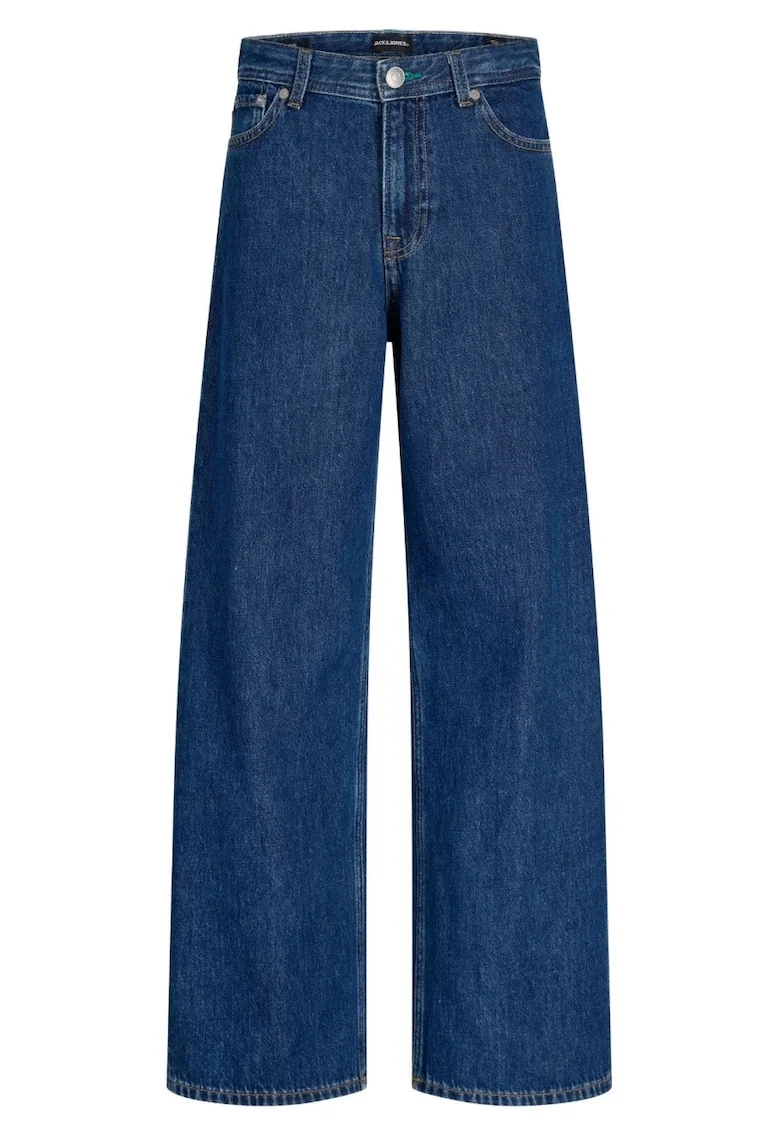 Blugi baieti, JJIDAVE JJJAX, cu talie inalta si croiala Baggy fit, Albastru inchis