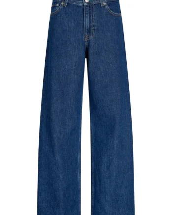 Blugi baieti, JJIDAVE JJJAX, cu talie inalta si croiala Baggy fit, Albastru inchis