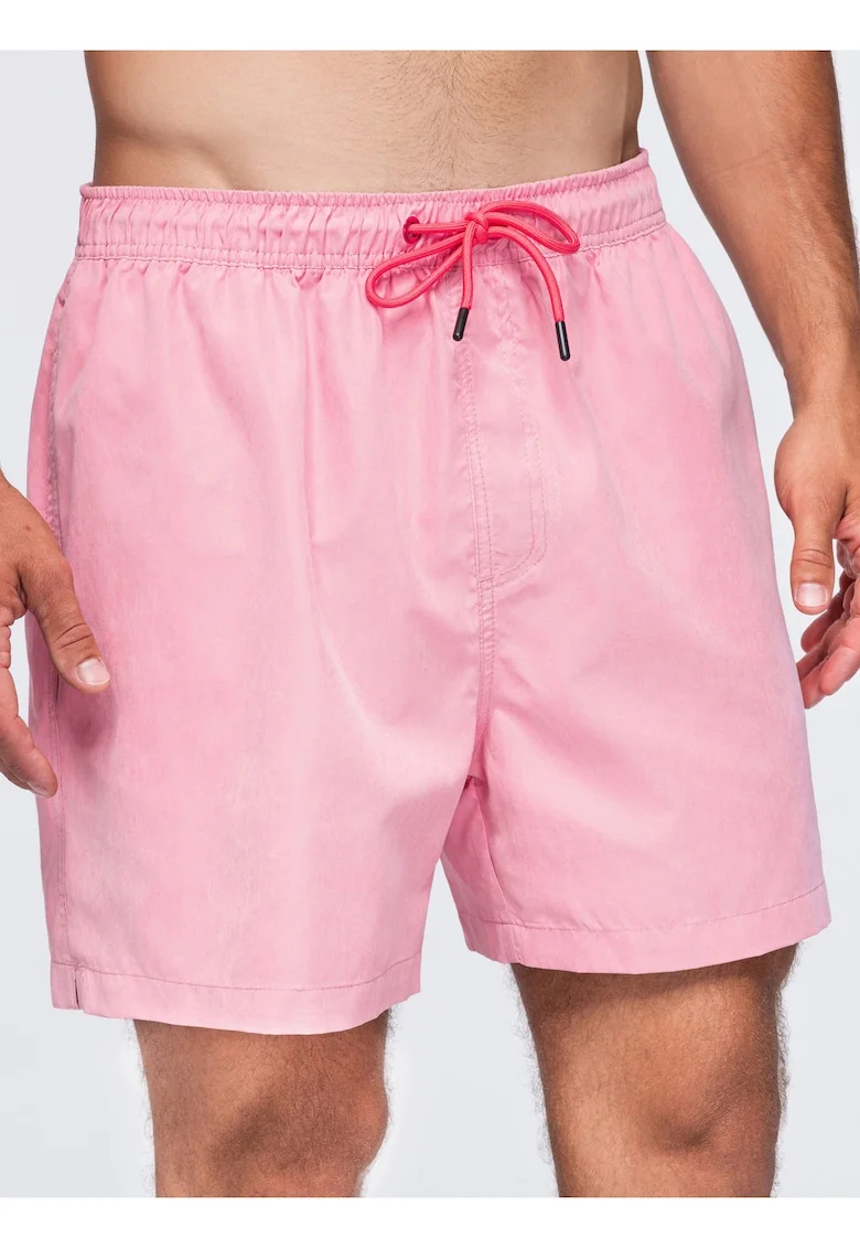Pantaloni scurti de baie regular fit, uscare rapida, OM-SRSS-0216, Roz