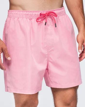 Pantaloni scurti de baie regular fit, uscare rapida, OM-SRSS-0216, Roz