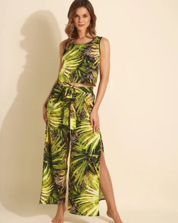Top de plaja  Tropical, material rezistent la sifonare, design oversize
