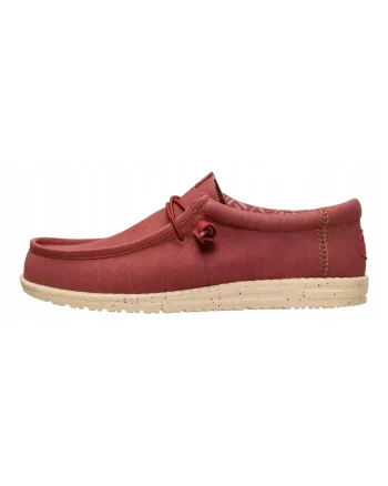 Mocasini barbati, Hey Dude, Wally Stretch Canvas, burgund, marimea 41, slip-on