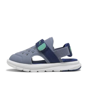 Sandale slingback cu inchidere velcro Evolve, Albastru inchis/Verde pal/Alb murdar