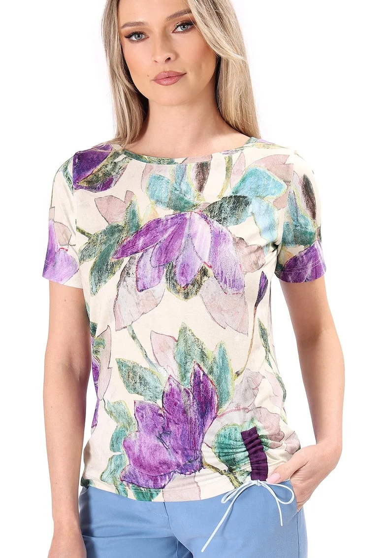 Bluza din jerse elastic cu snur in partea de jos TCC-6V, Bej