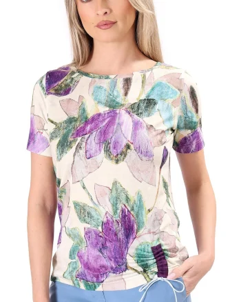 Bluza din jerse elastic cu snur in partea de jos TCC-6V, Bej