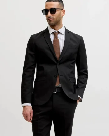 Sacou barbati, JPRFRANCO, cu croiala Super Slim fit, Negru,