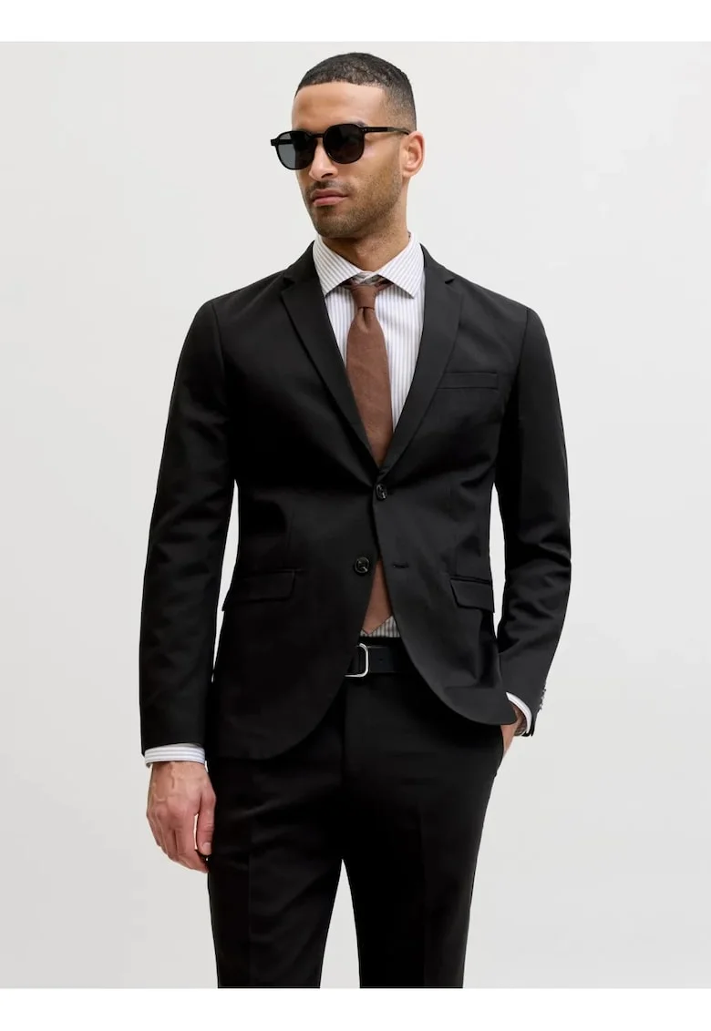 Sacou barbati, JPRFRANCO, cu croiala Super Slim fit, Negru,