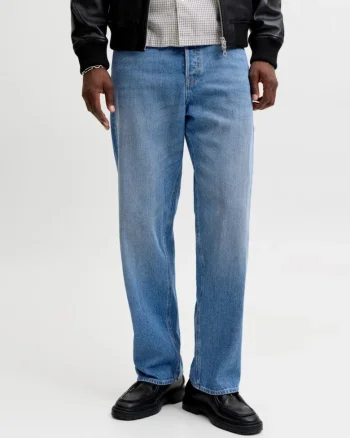 Blugi barbati ALEX, cu talie inalta si croiala Baggy fit, Albastru, W36 L34
