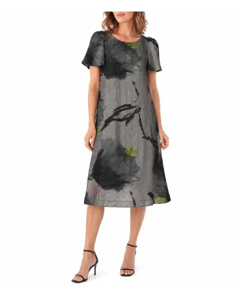 Rochie din viscoza dublata cu strat de organza R9V-AD, Gri