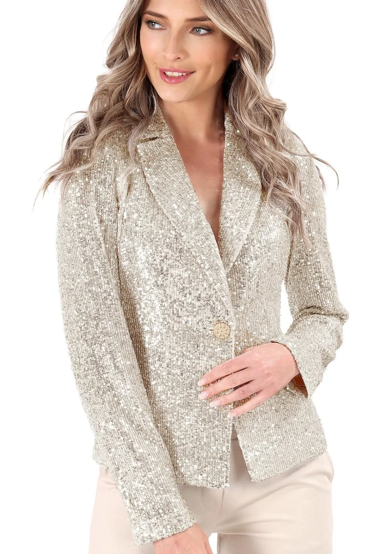 Sacou elegant din paiete S63-TQ, Auriu