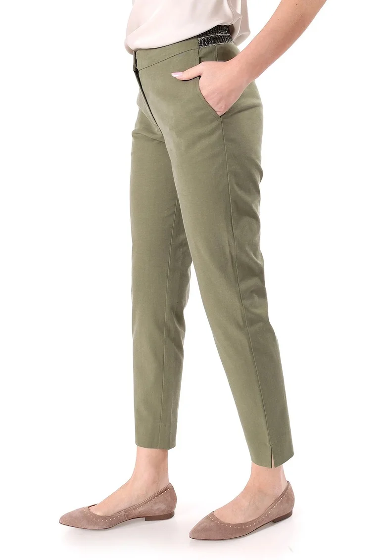 Pantaloni pana lejeri din tencel cu bumbac PIJ-AC, Kaki