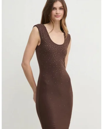 Rochie bodycon cu strasuri aplicate  ROSY W5RK23, Maro