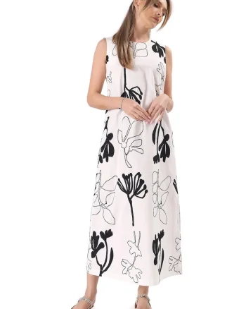 Rochie maxi cu slit lateral, Alb
