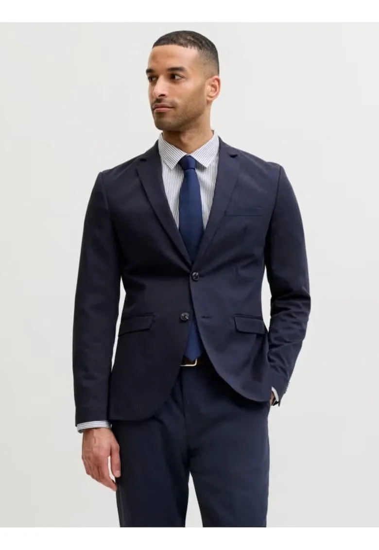Sacou elegant barbati, JPRFRANCO, cu croiala Super Slim fit, Bleumarin inchis