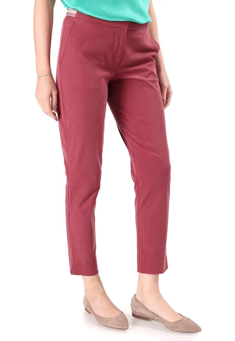 Pantaloni pana lejeri din tencel cu bumbac PIJ-AC, Rosu cireasa
