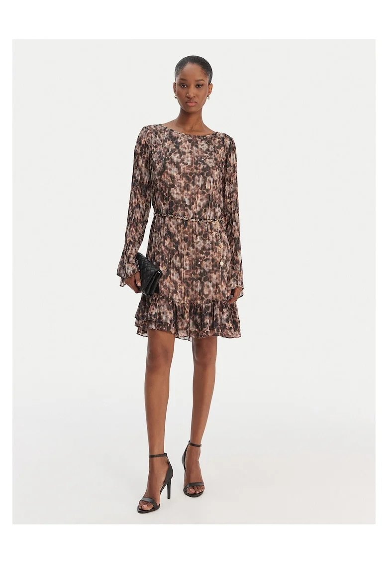 Rochie de zi,  poliester, maro