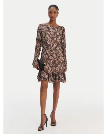 Rochie de zi,  poliester, maro