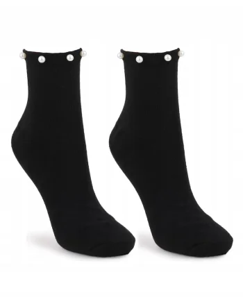 Sosete dama,  Poliester/Elastan, Negru/Alb,, Negru