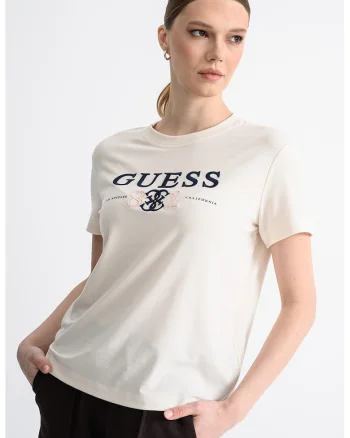 Tricou din amestec de lyocell, Alb fildes/Albastru ultramarin/Roz