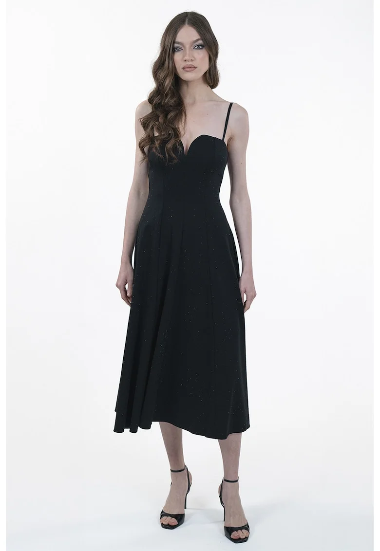 Rochie evazata fara maneci, Negru