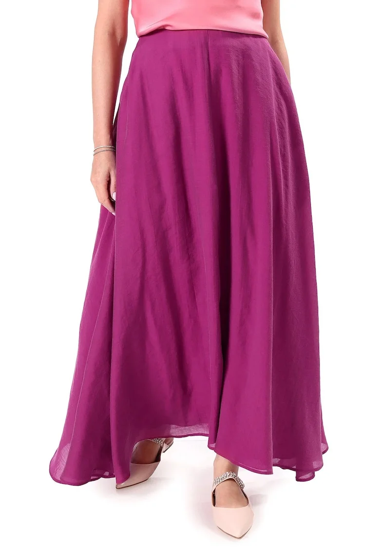Fusta eleganta lunga din tencel FPR-DG, Fucsia