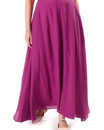 Fusta eleganta lunga din tencel FPR-DG, Fucsia