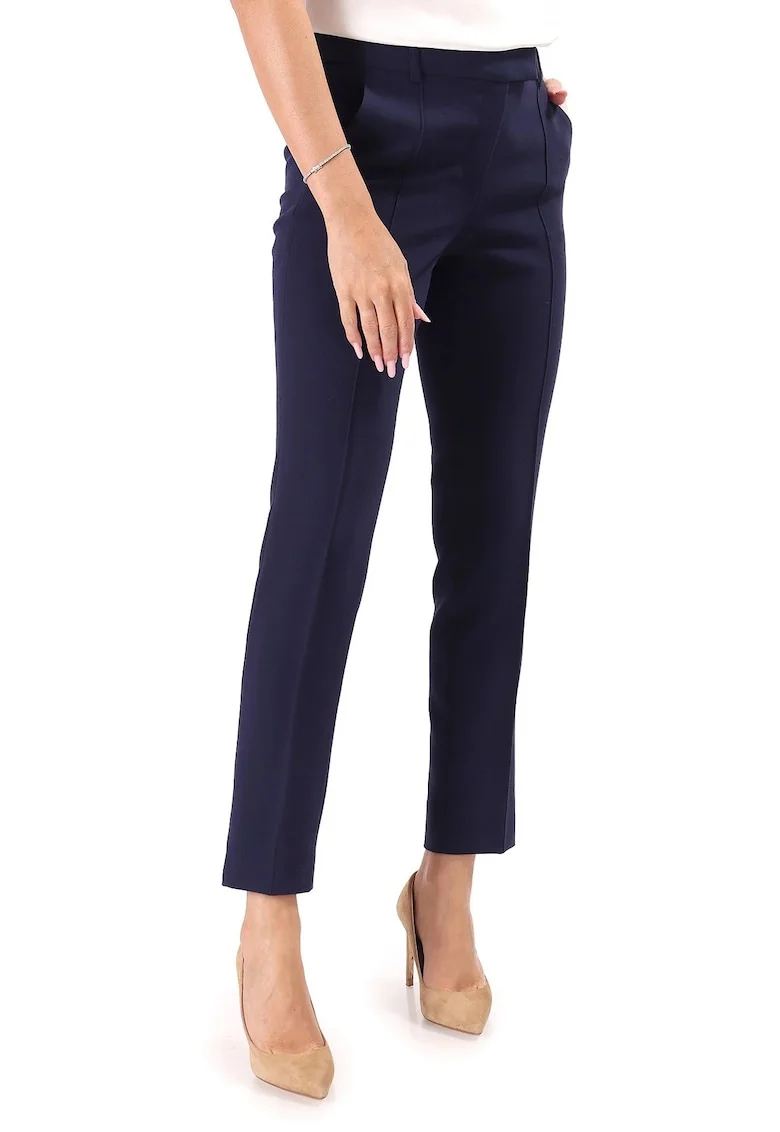 Pantaloni pana din stofa elastica PLJ-ID, Bleumarin