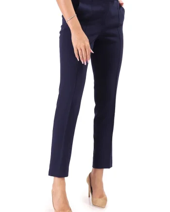 Pantaloni pana din stofa elastica PLJ-ID, Bleumarin