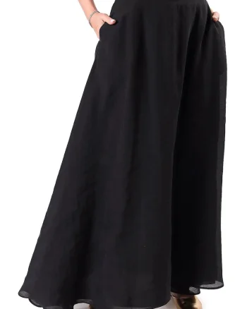 Fusta eleganta lunga din tencel FPR-DG, Negru