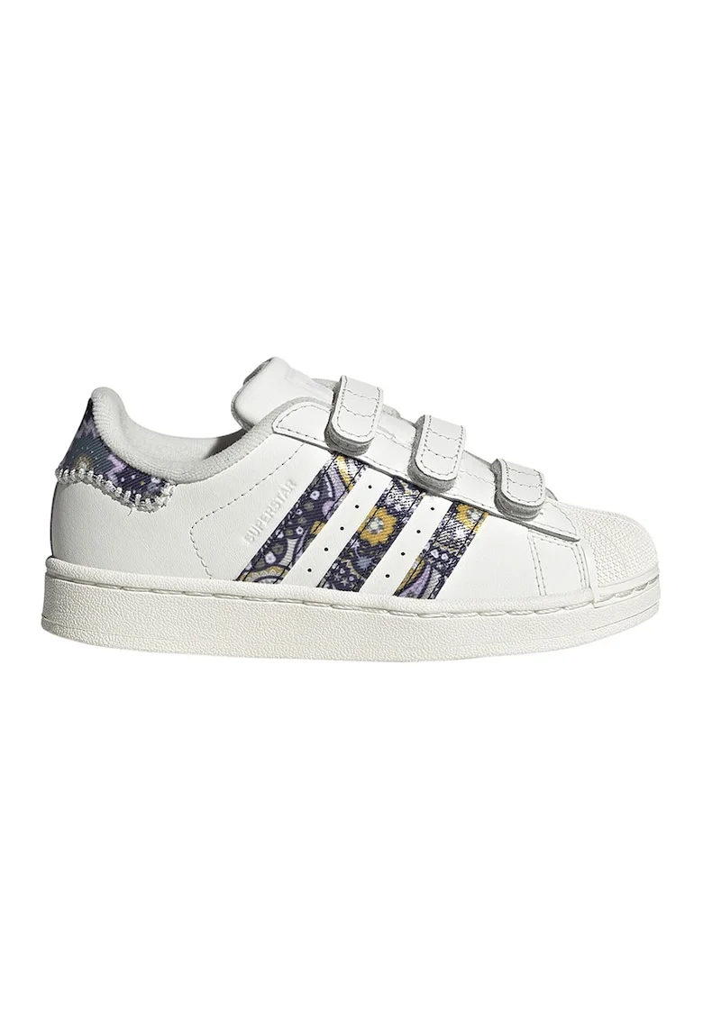 Pantofi sport Superstar II de piele cu velcro, Alb murdar
