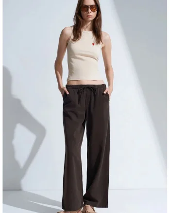 Blugi dama,  talie medie, croiala larga, gri antracit, denim