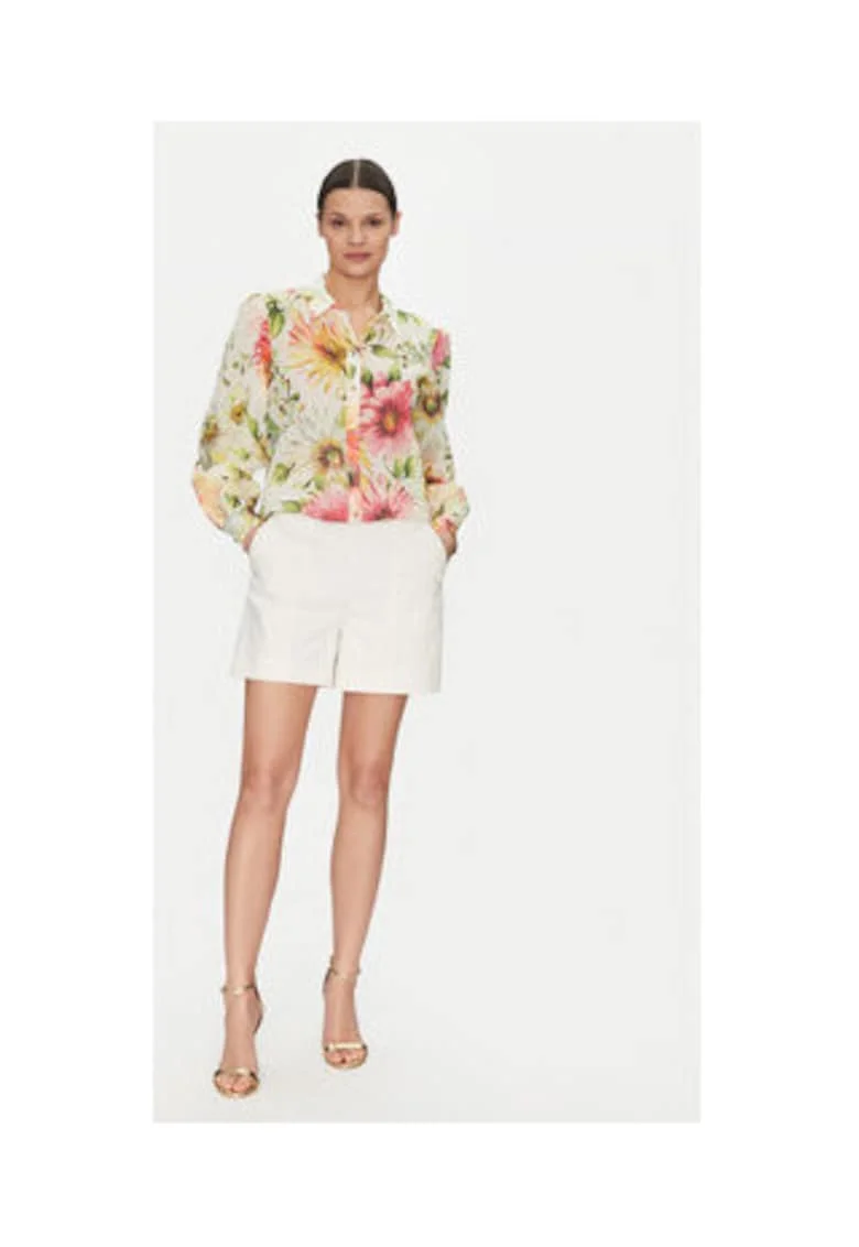 Bluza din amestec de in cu imprimeu floral,