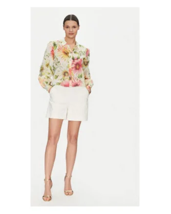 Bluza din amestec de in cu imprimeu floral,