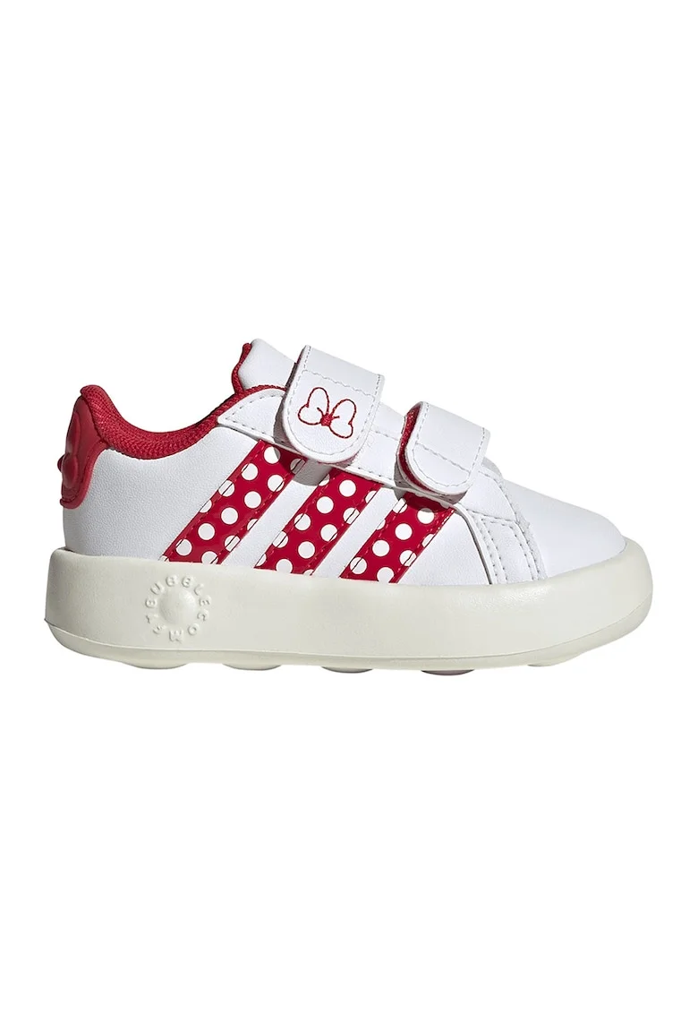 Pantofi sport Grand Court cu inchidere velcro, Rosu/Alb