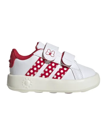 Pantofi sport Grand Court cu inchidere velcro, Rosu/Alb