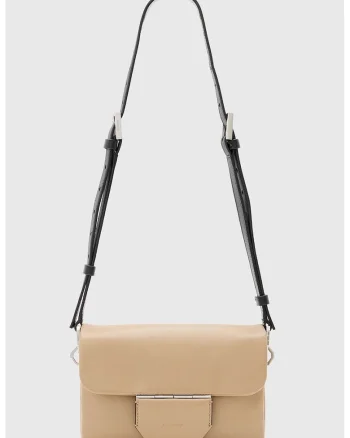 Geanta crossbody de piele Jupiter, Bej inchis
