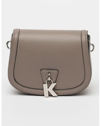 Geanta crossbody cu bareta ajustabila Lock, Maro taupe