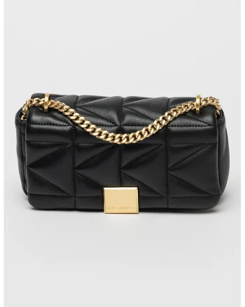 Geanta crossbody cu model matlasat Kuilt, Negru