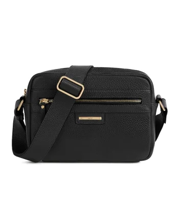 Geanta crossbody din piele Blandine, Negru