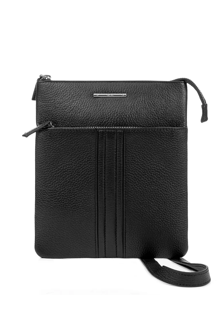 Geanta crossbody din piele, Negru