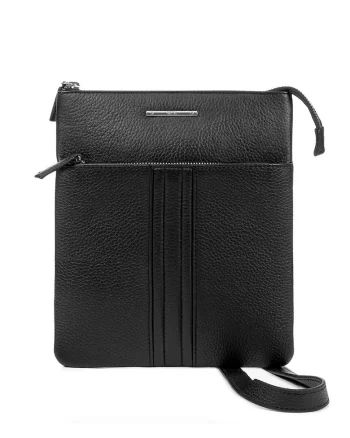 Geanta crossbody din piele, Negru