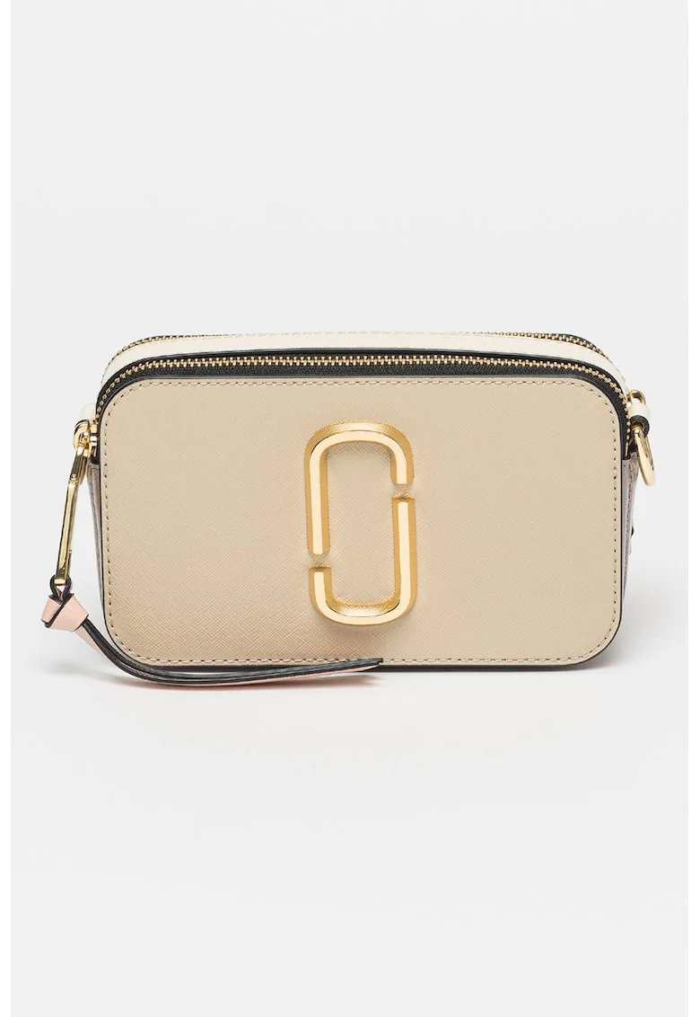 Geanta crossbody din piele The Snapshot, Kaki/Roz