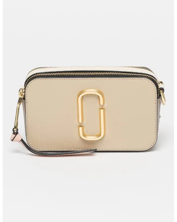 Geanta crossbody din piele The Snapshot, Kaki/Roz