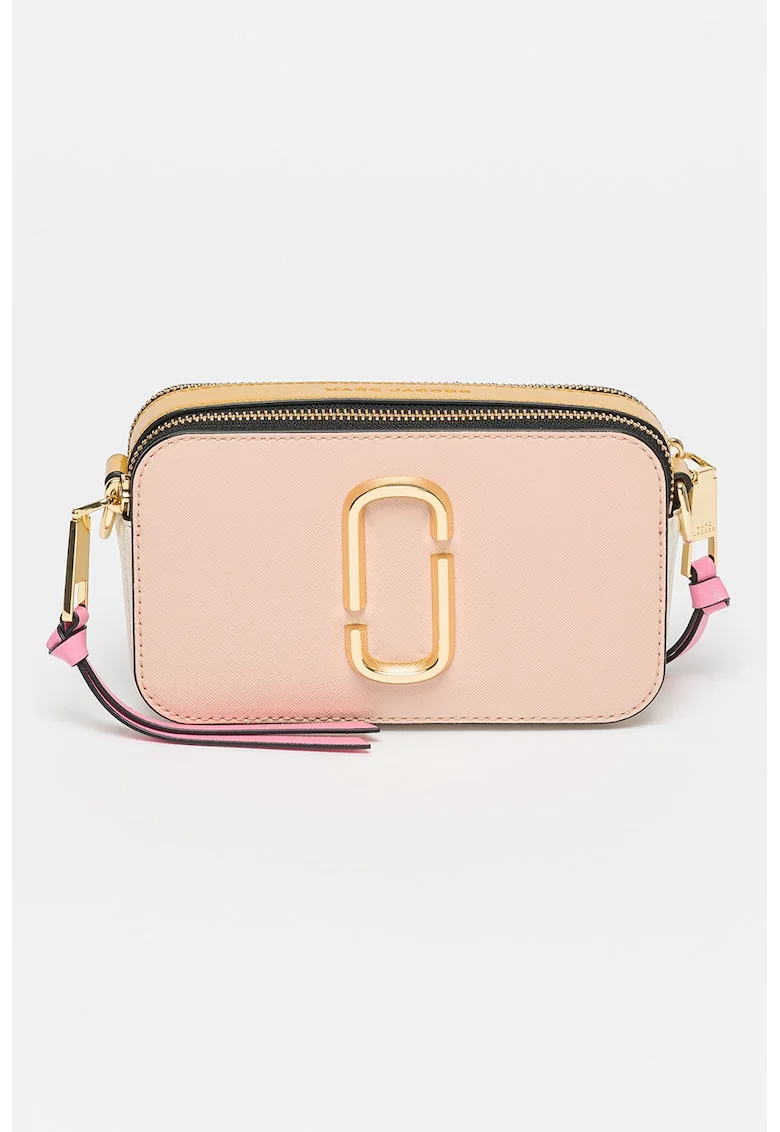 Geanta crossbody din piele The Snapshot, Galben/Roz
