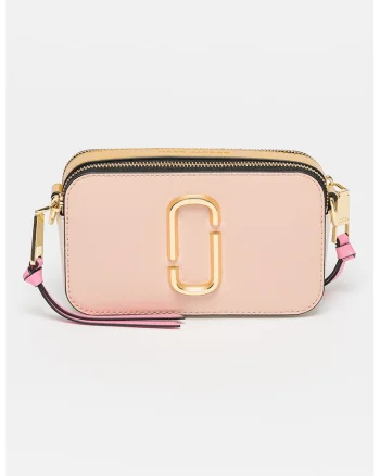 Geanta crossbody din piele The Snapshot, Galben/Roz