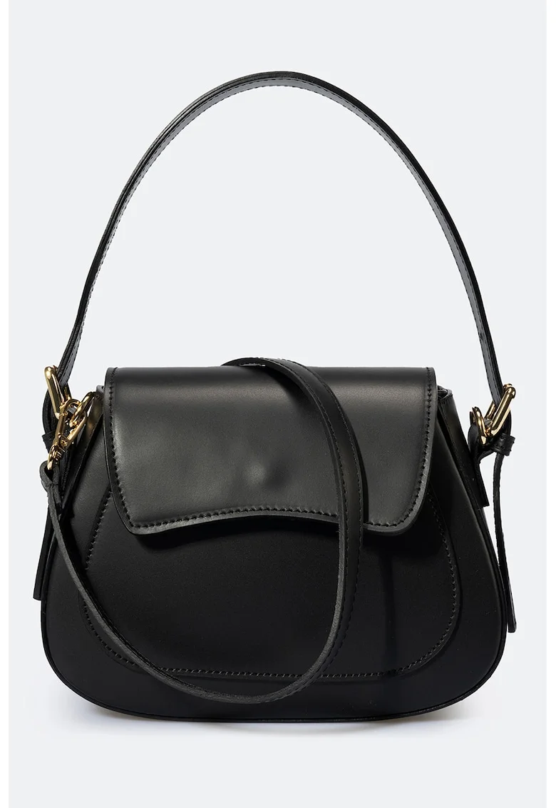 Geanta crossbody de piele, Negru