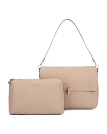 Geanta crossbody de piele ecologica, Bej