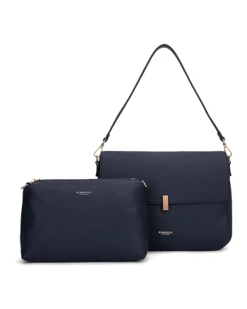 Geanta crossbody de piele ecologica, Albastru