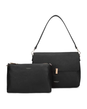 Geanta crossbody de piele ecologica, Negru